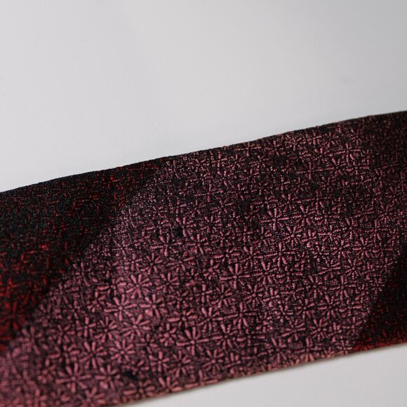 Wembley Mens Tie Red Foulard Diagonal Stripe Embroidered Vintage Classic Necktie - Picture 10 of 10